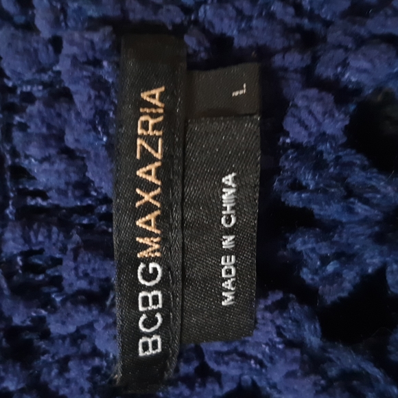 Womens Blue Knit Sweater open front Size Large BCBG MAXAZRIA - Picture 10 of 14
